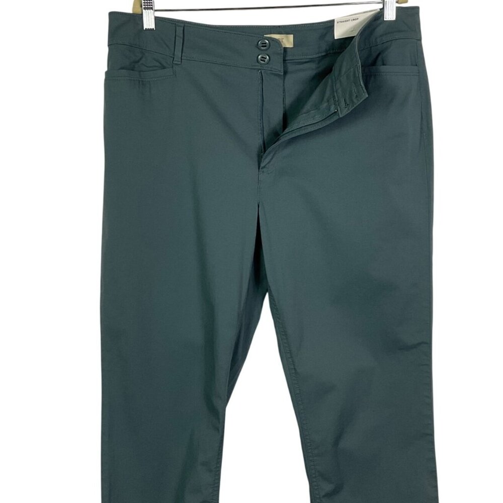 NWT LOFT Outlet Straight Crop Gray/Blue Pants, size 16, Front pockets - Picture 11 of 12